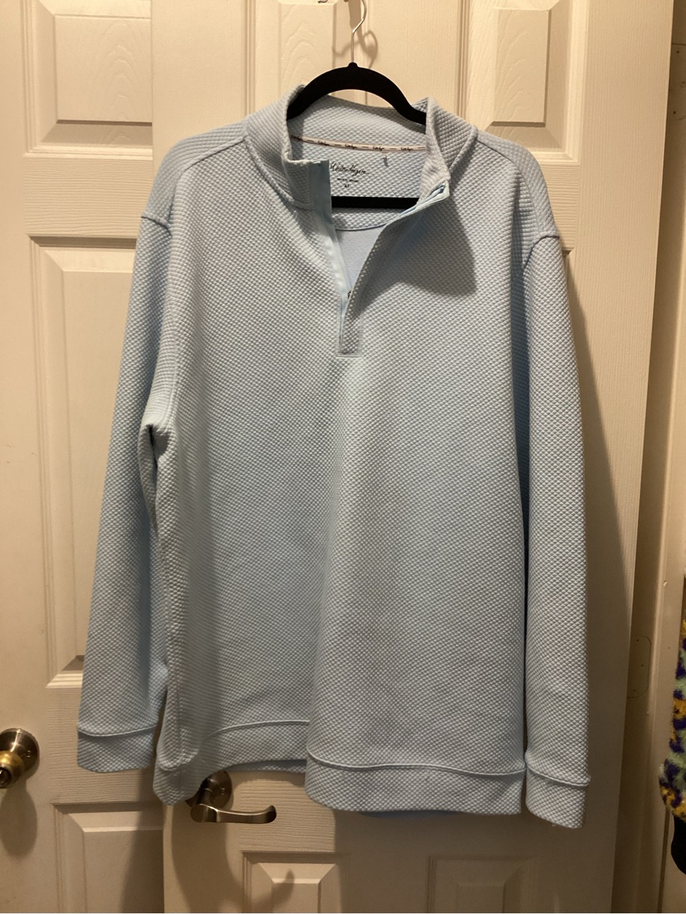 Walter Hagen Light Blue Quarter-Zip Knit Pullover